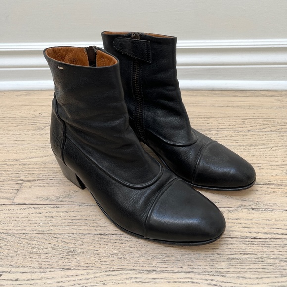 Fluevog Preet Black Leather Boots W9 - Picture 1 of 6